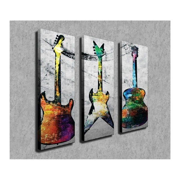 Tablou pe pânză din 3 piese Guitars-image-2
