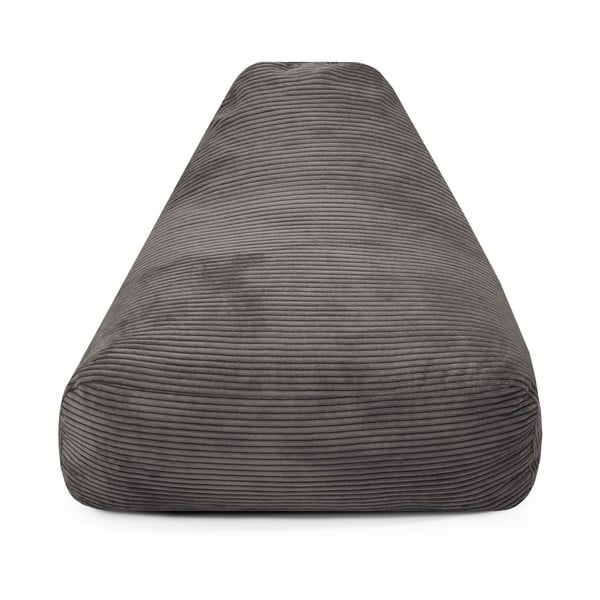 Fotoliu puf pentru copii maro închis cu tapițerie din catifea reiată Snug 80 – SLOWDOWN-image-1