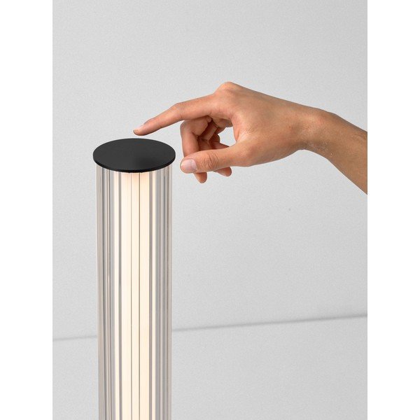 Lampadar negru mat LED cu intensitate reglabilă din aluminiu cu abajur din sticlă (înălțime 130 cm) Glovia – Nova Luce-image-1