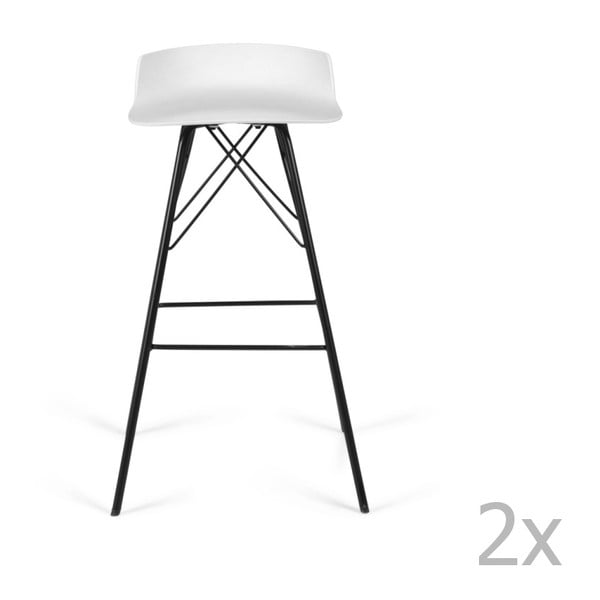 Set 2 scaune de bar Tenzo Tori, alb-image-1