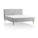 Pat matrimonial gri deschis tapițat fără somieră 140x200 cm Smart – Meise Möbel