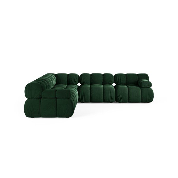 Colțar modular verde închis cu tapițerie din catifea – Micadoni -image-2