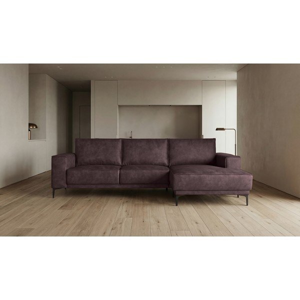 Colțar maro închis cu tapițerie din imitație de piele (colț pe partea dreaptă) Copenhagen – Scandic-image-4