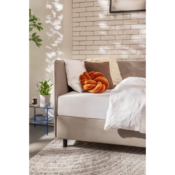 Pat taupe tapițat cu spațiu de depozitare cu saltea 90x200 cm Avela – Bonami Selection-image-3