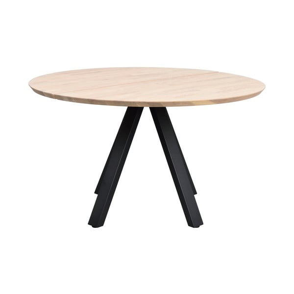 Masă de dining natural  rotundă cu blat din lemn de stejar ø 130 cm Carradale – Rowico-image-2