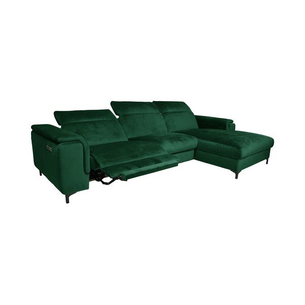 Colțar verde închis cu tapițerie din catifea (colț  pe partea dreaptă) Brito – MESONICA-image-1