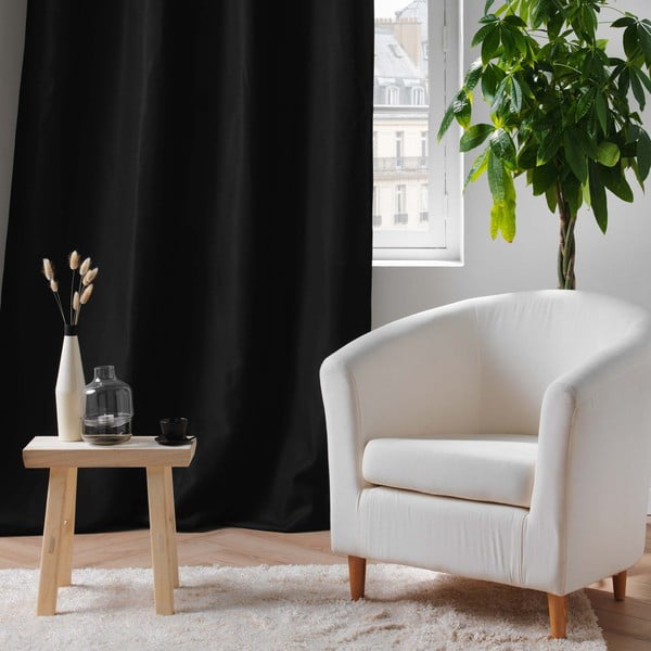 Draperie neagră termoizolantă din microfibră 135x260 cm Micropolar – douceur d'intérieur-image-4