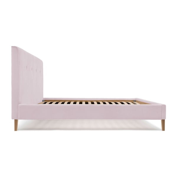 Pat cu picioare culoare naturală Vivonita Kent, 140 x 200 cm, roz-image-1