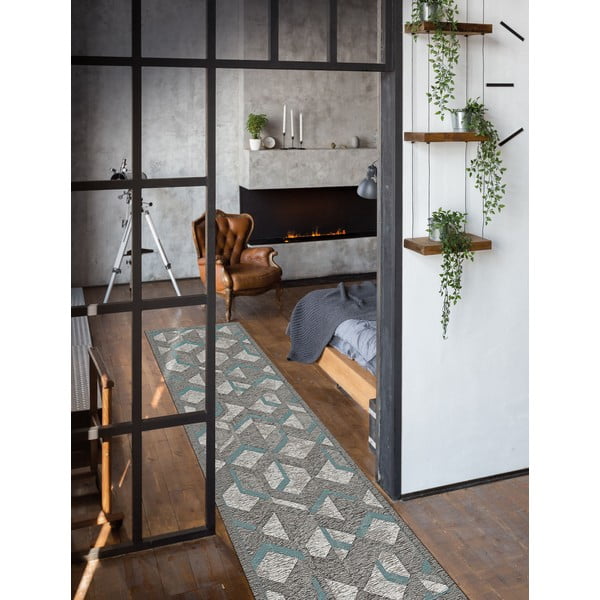 Traversă Floorita Hypnotik, 55 x 115 cm, gri-albastru-image-1