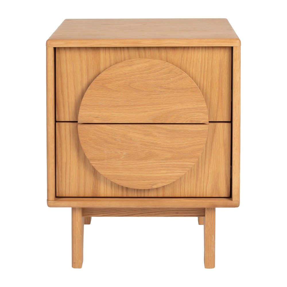 Noptieră în culoare naturală cu aspect de lemn de stejar Groove – Zuiver