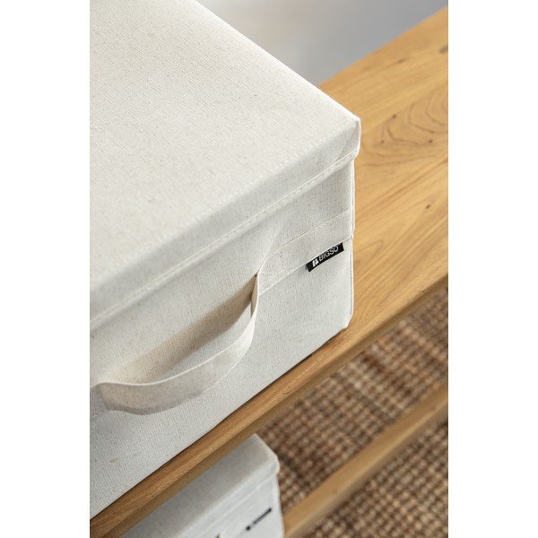 Cutie de depozitare bej din material textil cu capac 31x41x22 cm Soft Storage Medium – Bigso-image-3