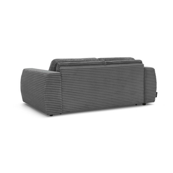 Canapea gri închis pentru dormitul zilnic/extensibilă cu tapițerie din catifea reiată  240 cm Hugo – Bobochic Paris-image-4