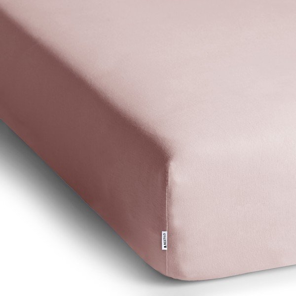 Cearceaf roz deschis din jerseu cu elastic 180x200 cm Amber – Restilo-image-2