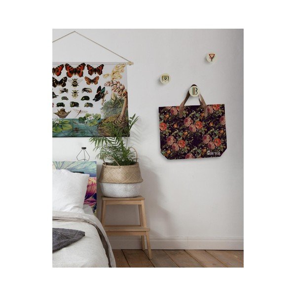 Geantă din pânză cu mâner din imitație de piele Madre Selva Cara-image-1