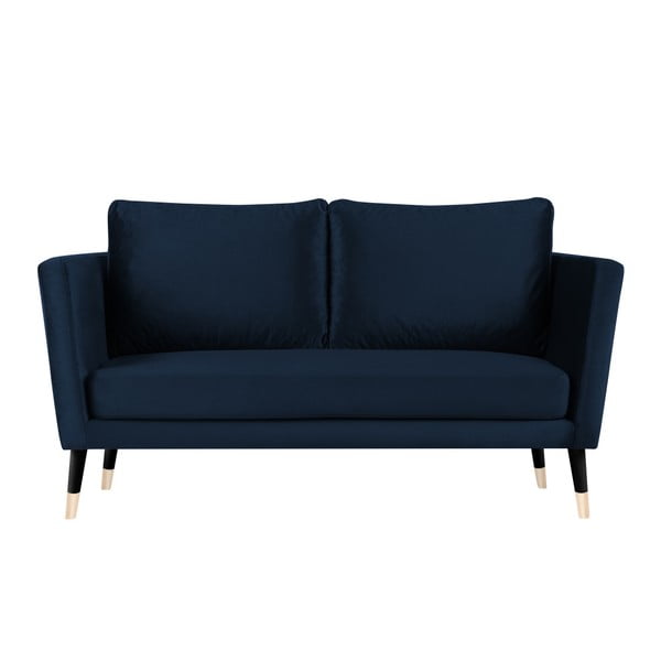 Canapea cu 3 locuri Paolo Bellutti Julia cu picioare negre, albastru închis