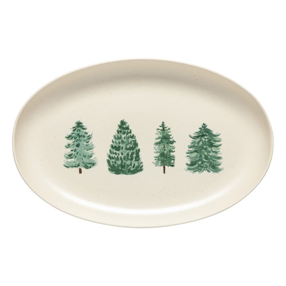 Tavă din gresie ceramică 26x41 cm cu model de Crăciun Pacifica Christmas Tree – Casafina