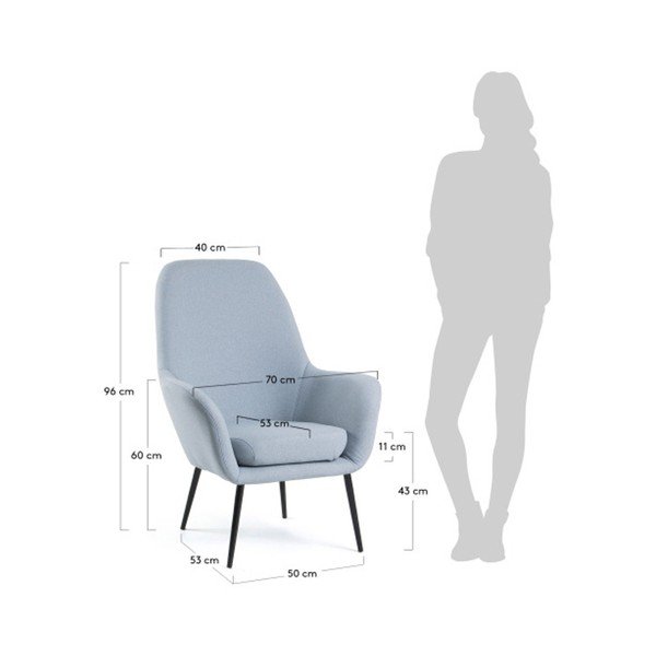 Fotoliu La Forma Valeria, albastru-image-1