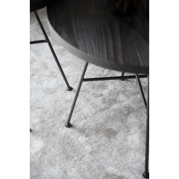 Set 2 măsuțe auxiliare cu blat din lemn de pin Rowico Grafton, negru-image-4