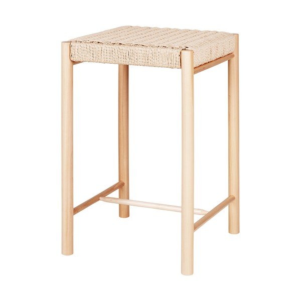 Scaun de bar în culoare naturală din lemn masiv de plop 66,5 cm Abano – House Nordic-image-2
