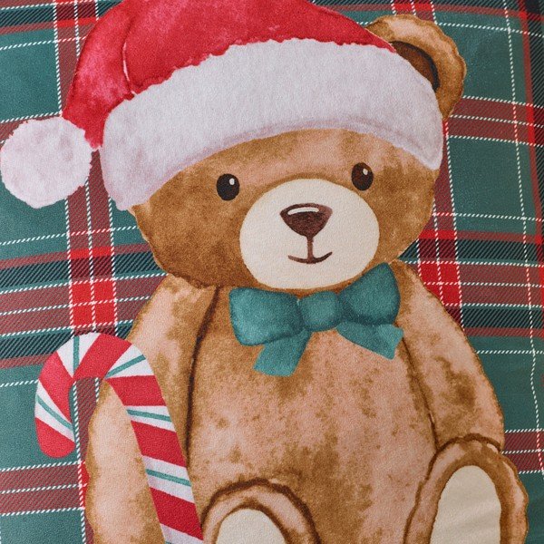 Pernă decorativă 45x45 cm  cu model de Crăciun Christmas Tartan Teddy Bear – Catherine Lansfield-image-2
