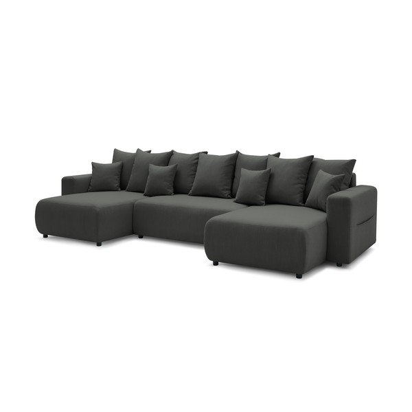 Canapea extensibilă în formă de U de culoare gri închis Envy - Bobochic Paris-image-3