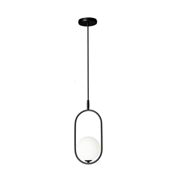 Lustră neagră cu abajur din sticlă 18.5x15 cm Cordel – Candellux Lighting-image-2