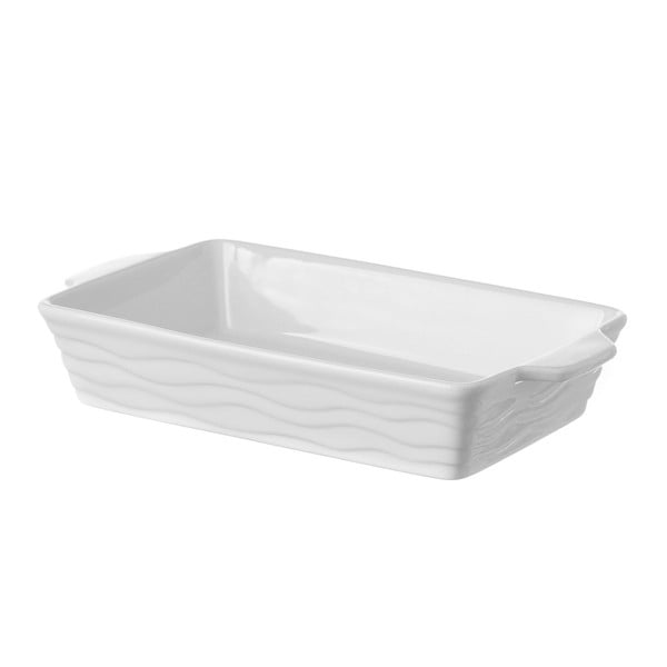 Vas alb termorezistent Unimasa Tray, 30 x 18 cm, ceramică 