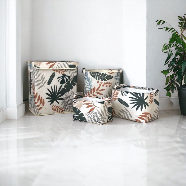 Coșuri de depozitare de depozitare 4 buc. din material textil – Mioli Decor-image-1