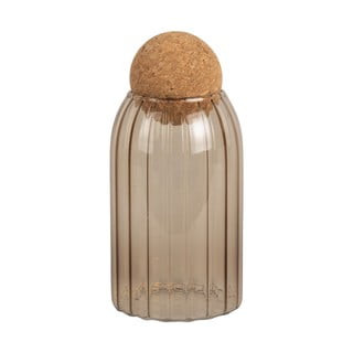 Borcan din sticlă cu capac din plută PT LIVING Gem, înălțime 19 cm, maro