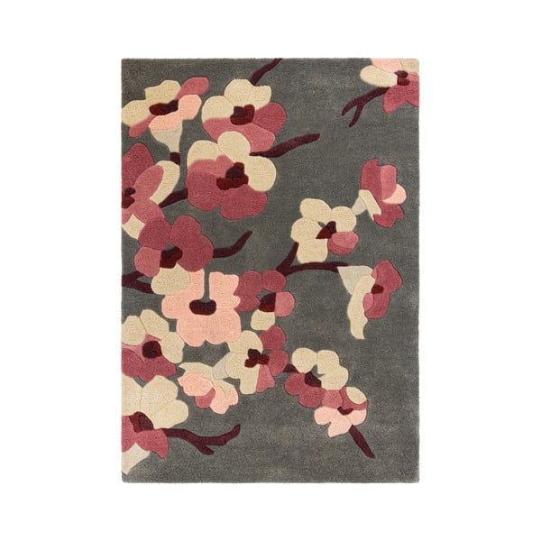 Covor Flair Rugs Blossom Charcoal Pink, 80 x 150 cm