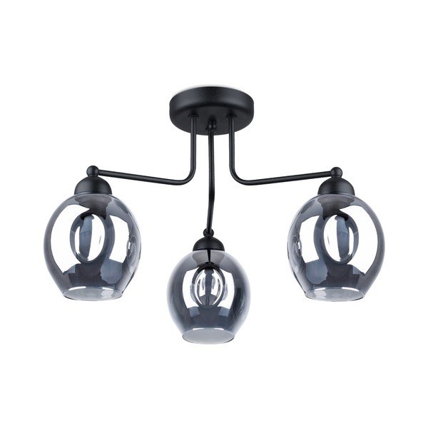Plafonieră neagră cu abajur din sticlă 54x54 cm Garten – Sollux