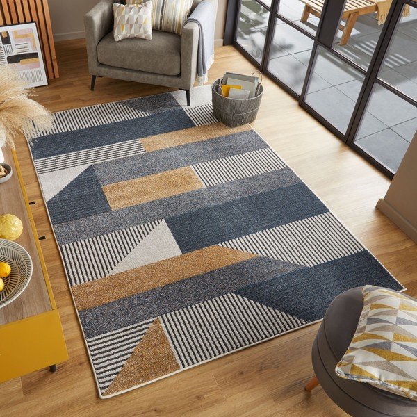 Covor Flair Rugs Brix, 160x230 cm, galben-albastru-image-4