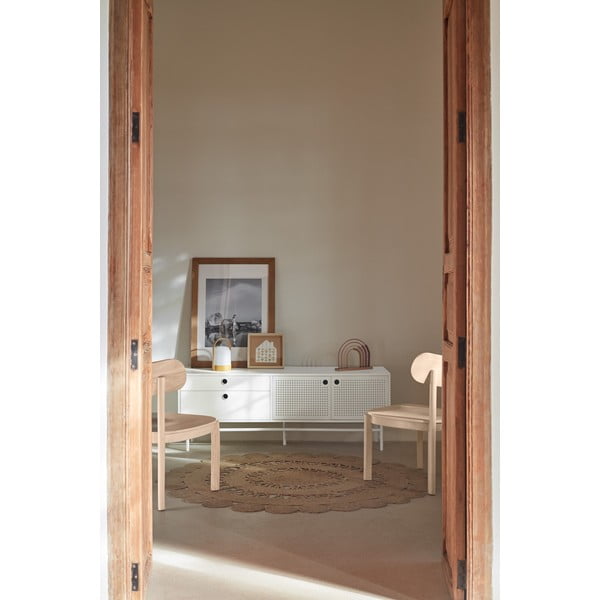 Masă TV albă 140x52 cm Punto - Teulat-image-1