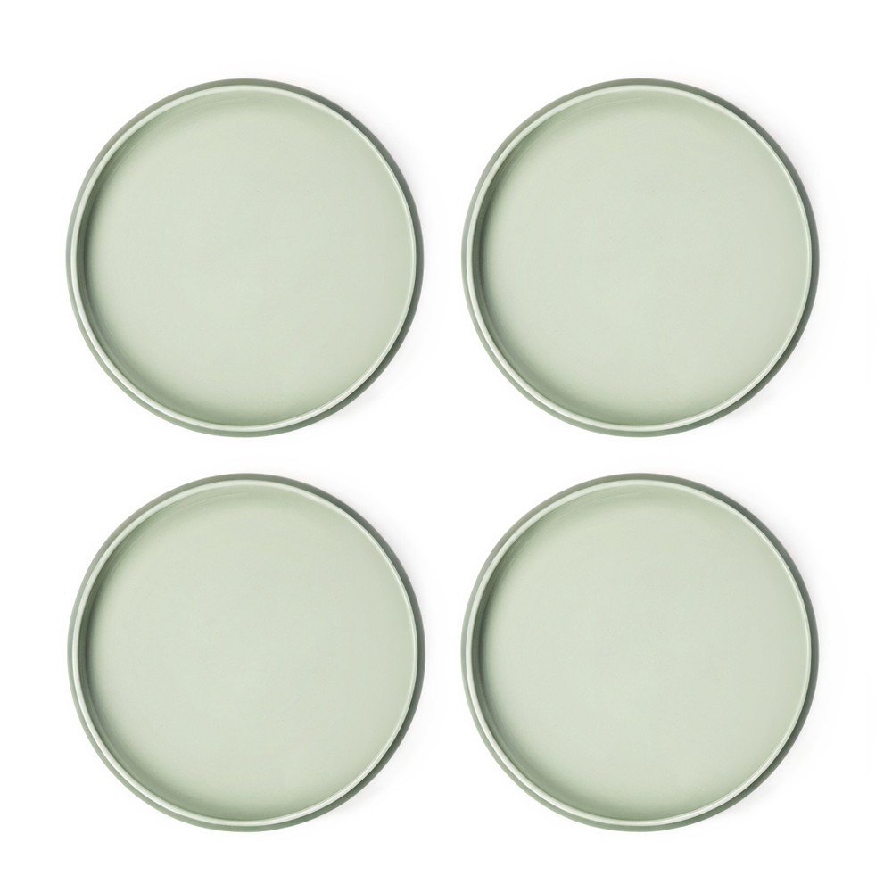 Farfurii verzi 4 buc. din gresie ø 22 cm Aura Rondo – Bonami Selection