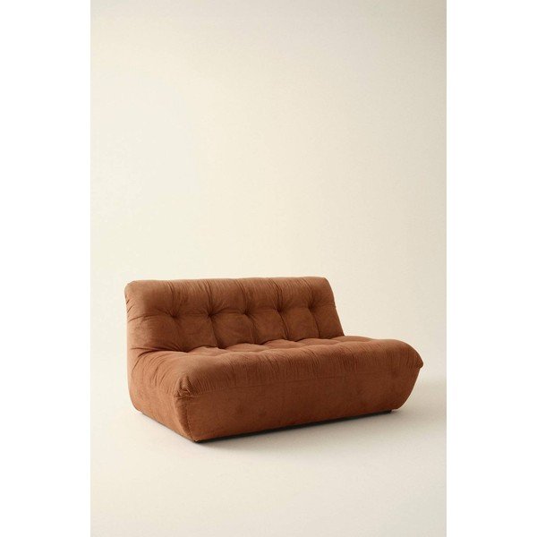 Canapea maro cu tapițerie din catifea reiată  145 cm Kelso – Jotex-image-1