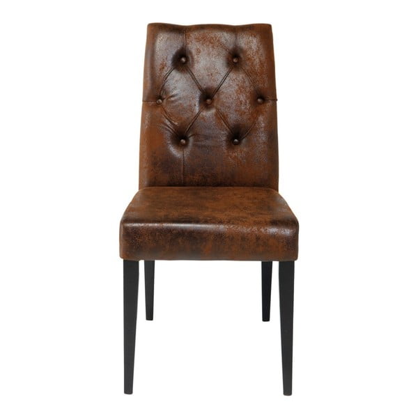Set 2 scaune cu nasturi decorativi Kare Design Vintage Padded, maro