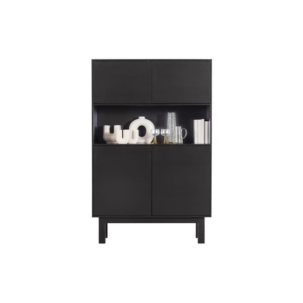 Dulap negru din lemn de pin 110x170 cm Finca – WOOOD-image-3