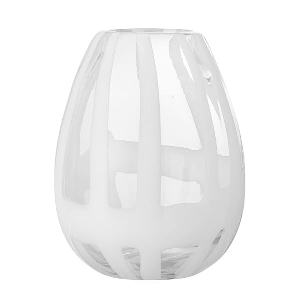 Vază albă din sticlă lucrată manual (înălțime 18 cm) Cosmin – Bloomingville