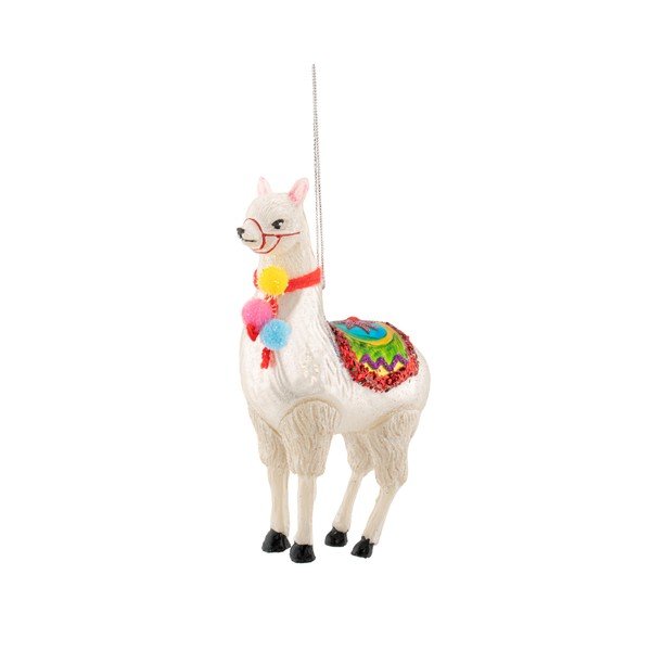 Ornament de Crăciun din sticlă 9 cm Llama – Sass & Belle
