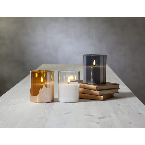 Lumânare de ceară cu LED Star Trading Flamme, înălțime 12,5 cm, gri-image-4