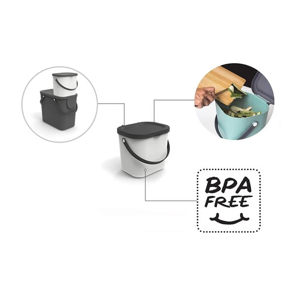 Container verde pentru deșeuri compostabile 6 l Albula - Rotho-image-4