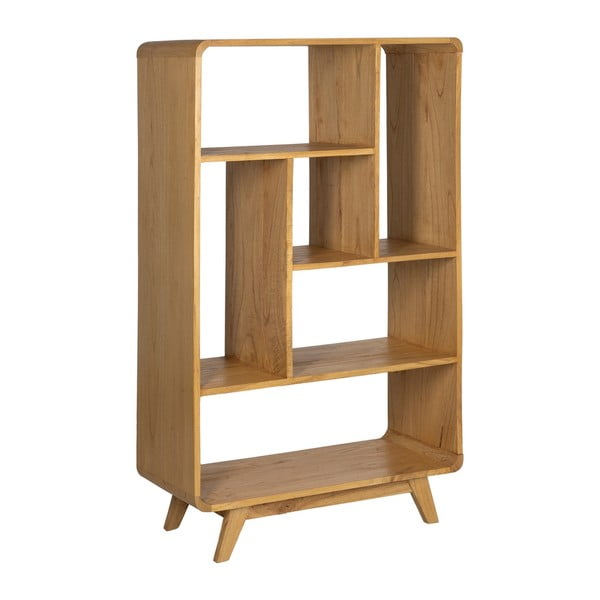 Bibliotecă în culoare naturală din lemn de mindi 90x150x40 cm Lysa – Ixia