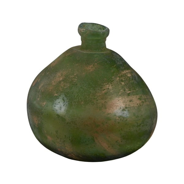 Vază din sticlă reciclată cu patină Ego Dekor Simplicity, înălțime 33 cm, verde
