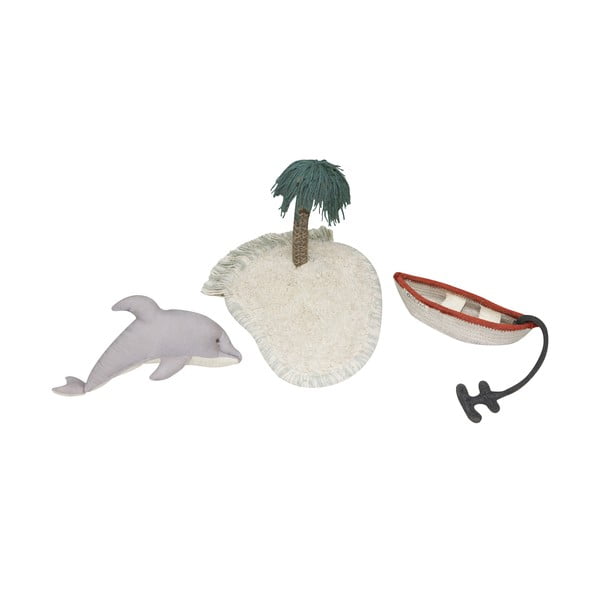 Covor de joacă pentru copii verde mentă din bumbac 90x130 cm Waves – Lorena Canals-image-4