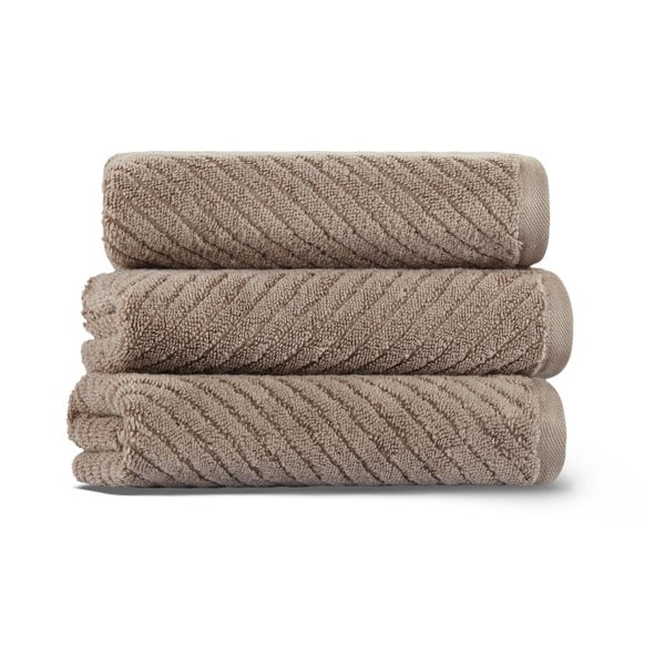 Prosop maro din bumbac 71x40 cm Chevron - Foutastic-image-1