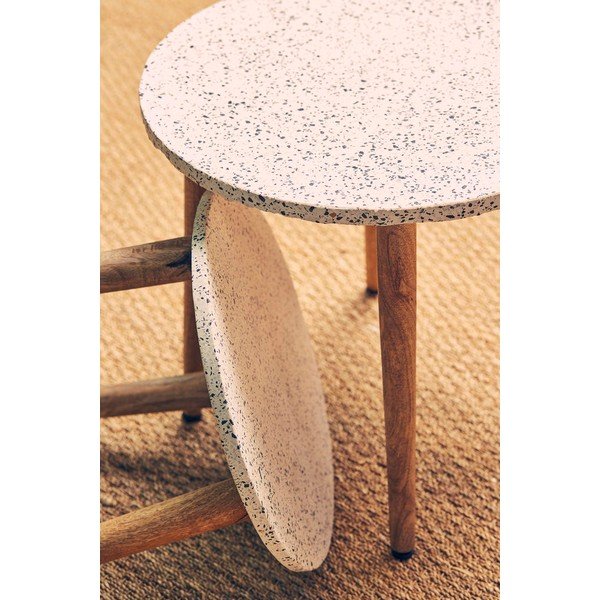 Măsuță auxiliară rotundă cu blat terrazzo ø 42 cm Terrazzo – Jardin d'Ulysse-image-1