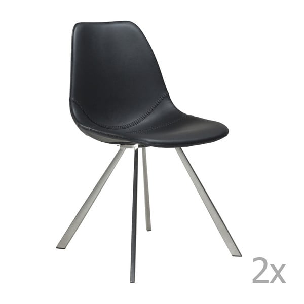 Set 2 scaune cu bază din oțel DAN-FORM Pitch, negru