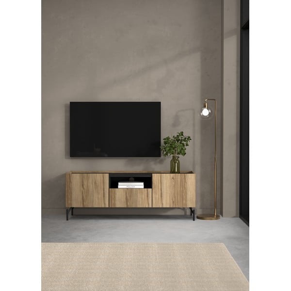 Comodă TV maro cu aspect de lemn de stejar 147x54x41 cm Bergen – Tvilum-image-1