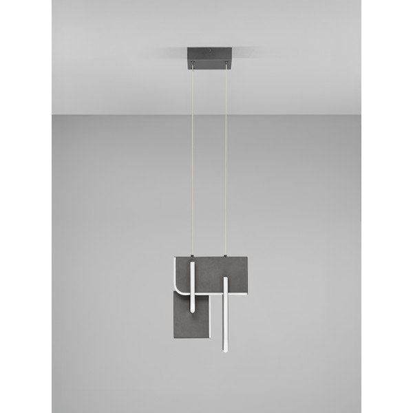 Lustră gri deschis LED cu intensitate reglabilă din metal Totem – Nova Luce-image-4