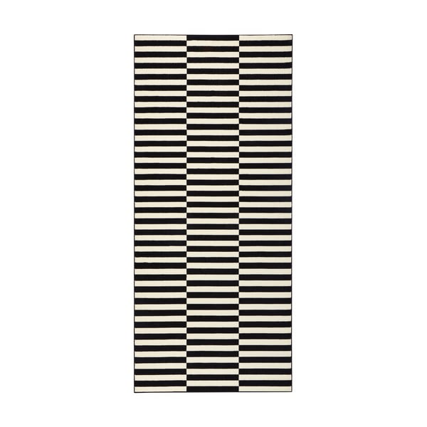 Covor tip traversă Hanse Home Gloria Panel, 80x300 cm, negru-alb